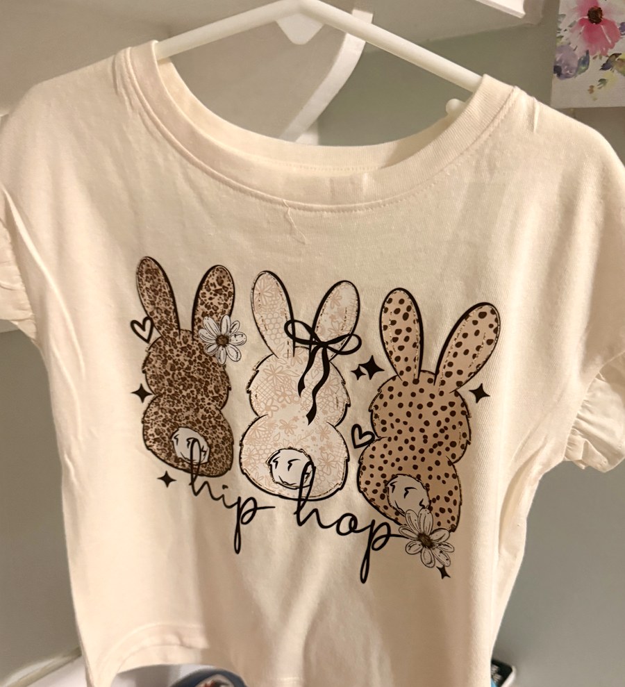 Custom 'hip hop' bunny toddler tee by Sweetly Made Co.
